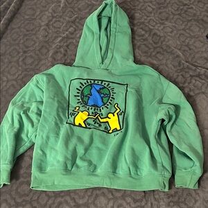 Cotton On K. Haring Mint Green Hoodie